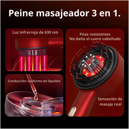 Peine masajeador y aplicador 3 en 1.